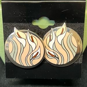 VTG Laurel Burch Lilies For Les Single Post Earrings